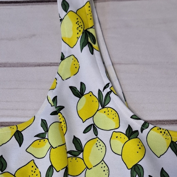 Divided Lemon Print Sleeveless Dress Size 10. Small Spot - Picture 8 of 8